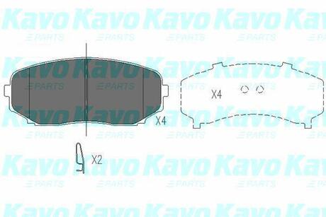 KBP-4558 KAVO Комплект тормозных колодок, дисковый тормоз