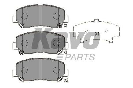 KBP-4563 KAVO Комплект тормозных колодок, дисковый тормоз