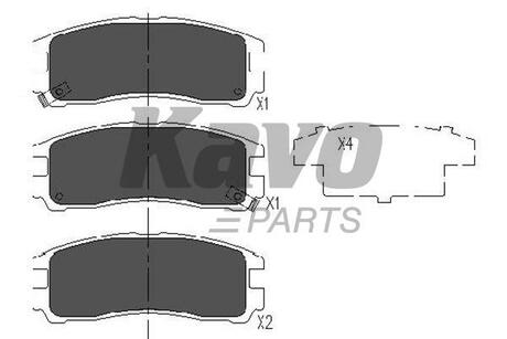 KBP-5509 KAVO Комплект тормозных колодок, дисковый тормоз