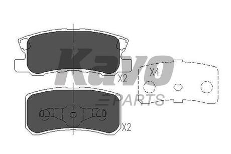 KBP-5515 KAVO Комплект тормозных колодок, дисковый тормоз