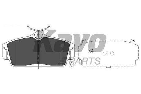 KBP-6509 KAVO Комплект тормозных колодок, дисковый тормоз