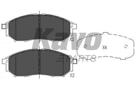 KBP-6567 KAVO Комплект тормозных колодок, дисковый тормоз