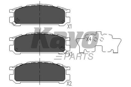 KBP-8016 KAVO Комплект тормозных колодок, дисковый тормоз PARTS