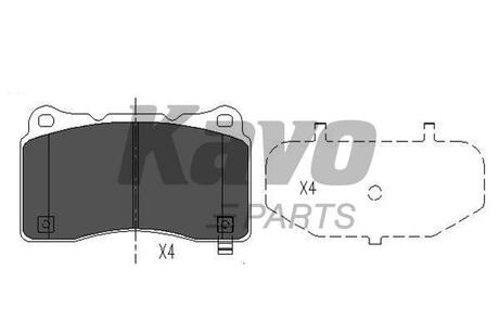 KBP-8021 KAVO Комплект тормозных колодок, дисковый тормоз PARTS