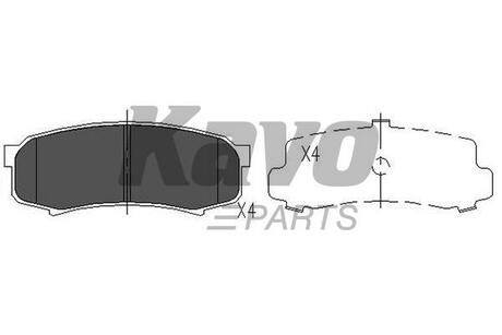 KBP-9007 KAVO Комплект тормозных колодок, дисковый тормоз