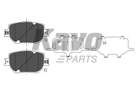 KBP-9015 KAVO Комплект тормозных колодок, дисковый тормоз PARTS