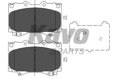 KBP-9049 KAVO Комплект тормозных колодок, дисковый тормоз