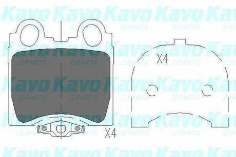 KBP-9066 KAVO Комплект тормозных колодок, дисковый тормоз