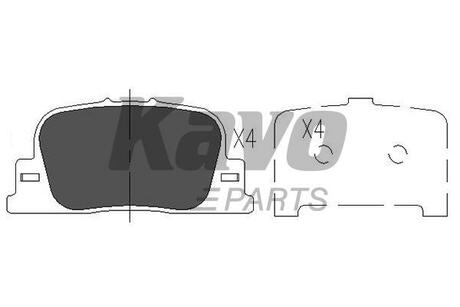 KBP-9069 KAVO Колодки гальмівні задні Camry 96-06