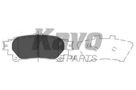 KBP-9111 KAVO Гальмівні колодки зад. Lexus RX 08-15/Toyota Prius 09- (akebono)