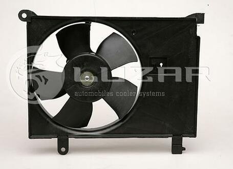 LFc 0580 LUZAR Вентилятор охлаждения радиатора Ланос 1,5-1,6 (б/с конд)/Сенс 1,3 (с конд) (с кожухом)