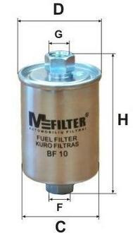 BF 10 M-FILTER Фільтр паливний ВАЗ 2107, 08, 09, 99, 11, 12, 21 (інж.) (вир-во M-FILTER)