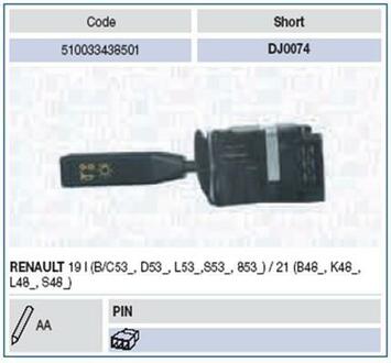 510033438501 MAGNETI MARELLI Перемикач підрульовий