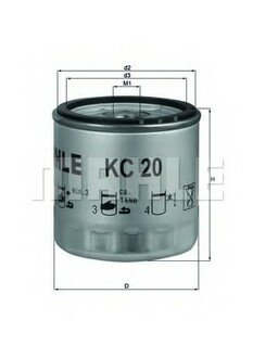 KC 20 MAHLE / KNECHT Фільтр палива