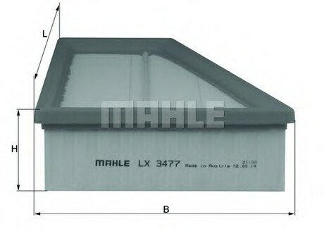 LX 3477 MAHLE / KNECHT Воздушный фильтр