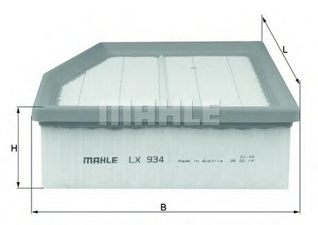 LX 934 MAHLE / KNECHT Фільтр повітря