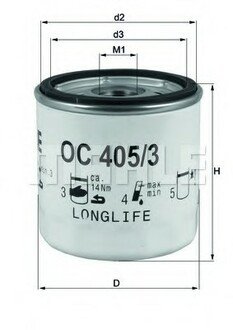 OC 405/3 MAHLE / KNECHT Фільтр масляний
