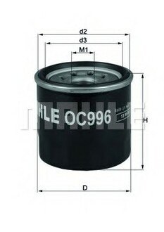OC 996 MAHLE / KNECHT Фільтр масляний