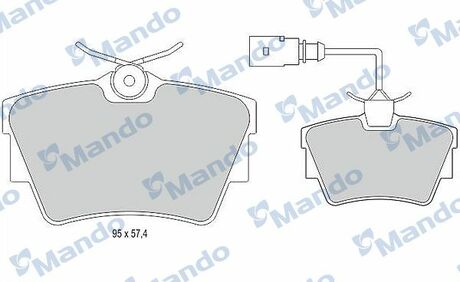MBF015023 MANDO Комплект тормозных колодок, дисковый тормоз
