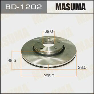 BD1202 MASUMA Диск тормозной передний Toyota Auris (06-), Avensis (11-) (Кратно 2 шт) ()