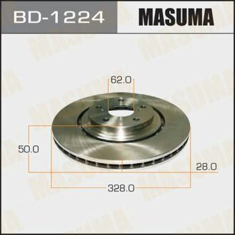 BD1224 MASUMA Диск гальмівний передній Lexus NX 200 (14-), RX 350 (08-15)/ Toyota Higlander (08