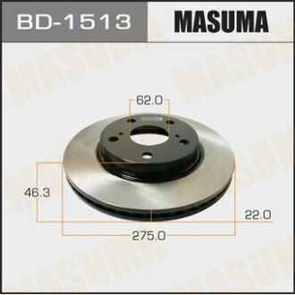 BD1513 MASUMA Диск тормозной передний Toyota Corolla (06-) (Кратно 2 шт) ()