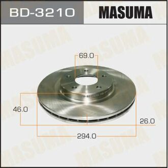 BD3210 MASUMA Диск гальмівний передній Mitsubishi ASX (10-), Outlander (07-) (Кратно 2 шт) ()