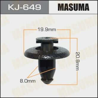 KJ649 MASUMA Кліпса автомобильная (автокрепеж) MASUMA    649-KJ      салонная черная  [уп.50]