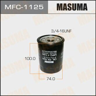 MFC1125 MASUMA Фільтр масляний Toyota FJ Cruiser (06-09), Land Cruiser (-12), Land Cruiser Prado (05-09), Sequoia (00-09) 4.0, 4.7 ()
