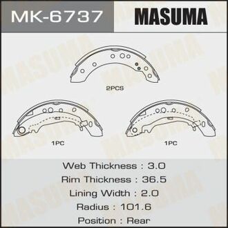 MK6737 MASUMA Колодка тормозная барабанная ()