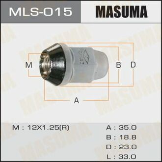 MLS015 MASUMA Гайка колеса 12x1.25 / под ключ=19мм ()
