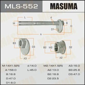 MLS552 MASUMA Болт развальный Lexus GX 470 (02-09)/ Toyota Tacoma (04-15) ()