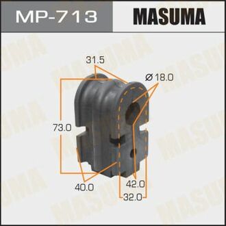 MP713 MASUMA Втулка стабилизатора переднего Nissan Micra (02-07), Tida (15-) (Кратно 2 шт) ()