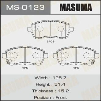 MS0123 MASUMA Колодка тормозная ()