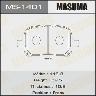 MS1401 MASUMA Колодка тормозная передняя Toyota Camry (-01) ()