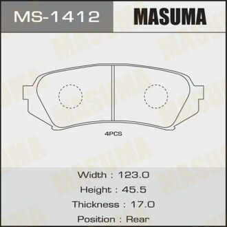 MS1412 MASUMA Колодки тормозные задн TOYOTA LAND_CRUISER 200 ()