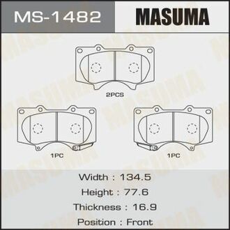 MS1482 MASUMA Колодка тормозная передняя Mitsubishi Pajero (06-)/ Toyota Hilux (11-), Land Cruiser Prado (02-09) ()