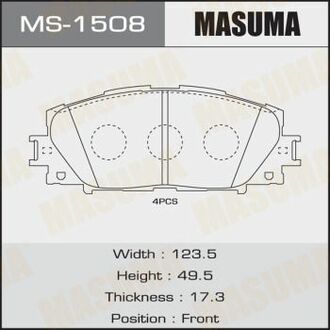 MS1508 MASUMA Колодка тормозная ()