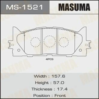 MS1521 MASUMA Колодка тормозная передняя Toyota Camry (06-) ()