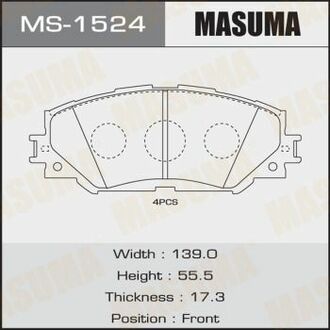 MS1524 MASUMA Колодка тормозная ()