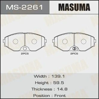 MS2261 MASUMA Колодки тормозные передн FIAT DUCATO (06-16), NISSAN MAXIMA ()