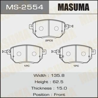 MS2554 MASUMA Колодка тормозная ()