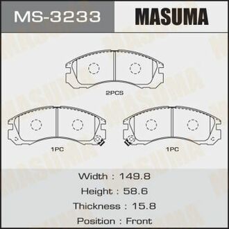MS3233 MASUMA Колодка тормозная передняя Mitsubishi L200 (00-08), Lancer (08-12), Pajero Sport (-09) ()