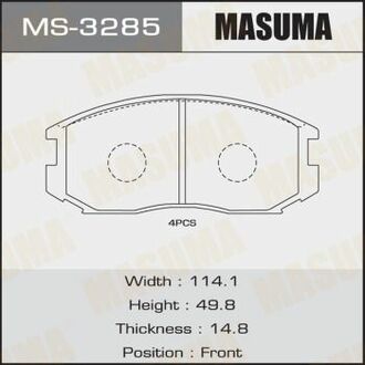 MS3285 MASUMA Колодки тормозные передн TOYOTA HILUX VI ()