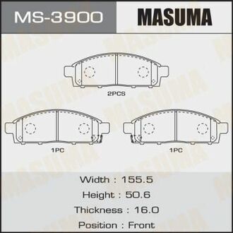 MS3900 MASUMA Колодка тормозная передняя Mitsubishi L200 (07-), Pajero Sport (09-15) ()