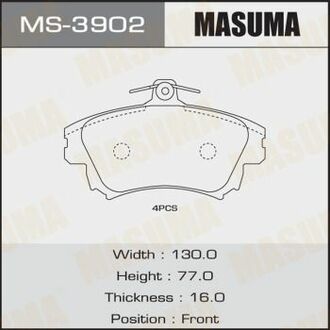MS3902 MASUMA Колодка тормозная ()
