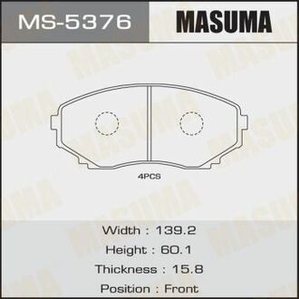 MS5376 MASUMA Колодка тормозная передняя Mazda CX-7 (06-11), CX-9 (09-12) ()
