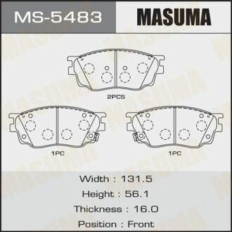 MS5483 MASUMA Колодки тормозные передн Mazda 6 2002 - 2007 ()