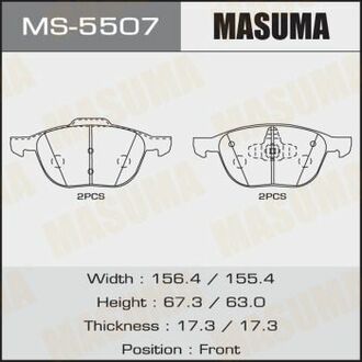 MS5507 MASUMA Колодка тормозная передняя Ford Focus (04-)/ Mazda 3 (03-), 5 (05-15) ()