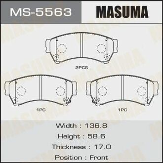 MS5563 MASUMA Колодка тормозная передняя Mazda 6 (07-12) ()
